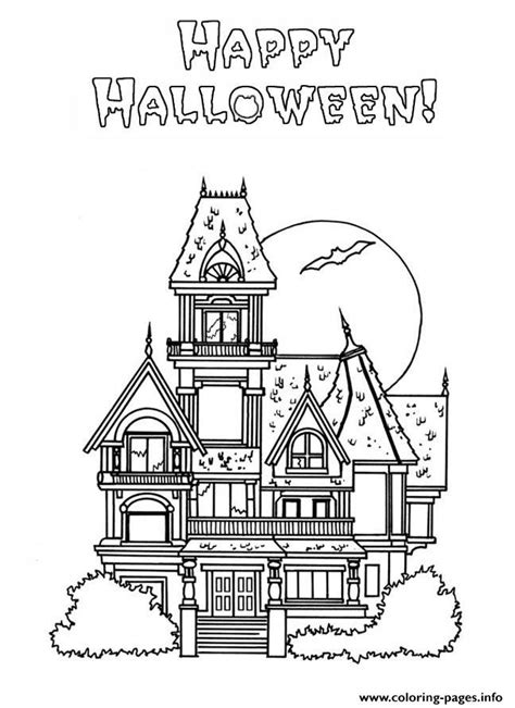 haunted house  halloween coloring pages printable