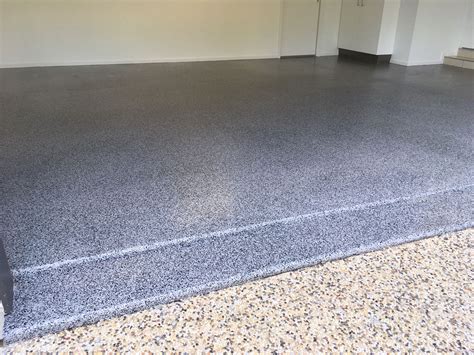 This Is The Garage Floor Cos Graphite Epoxy Flake On A Pipeline Grey