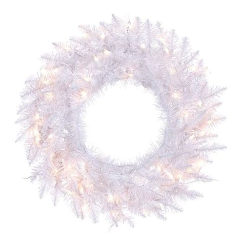 Vickerman 24 Sparkle White Spruce Artificial Christmas Wreath Clear