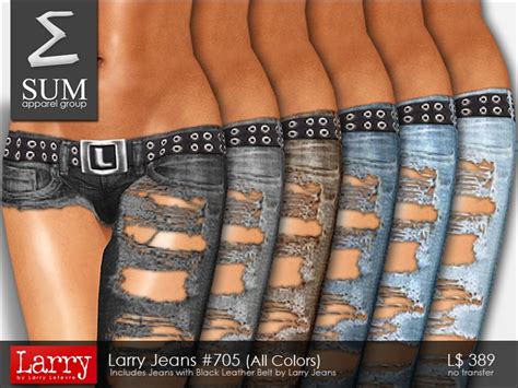Second Life Marketplace Sum Ultra Low Rise One Leg Jeans 705 All Colors By Larry
