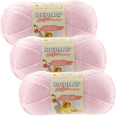 Bernat Softee Baby Yarn Solids Pink Multipack Of 3