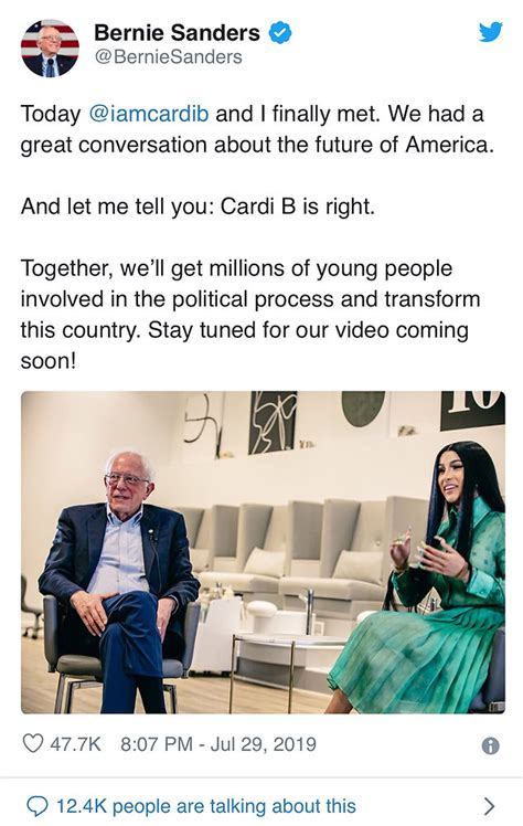 bernie sanders and cardi b collab on 2020 campaign video