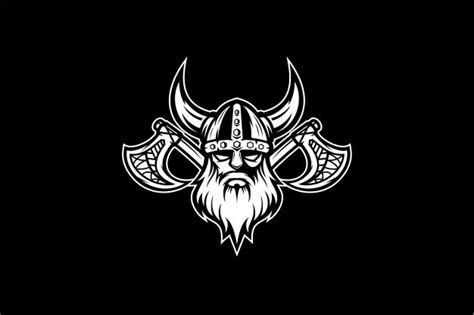 Black And White Viking Vector Vikings Viking Logo Vector