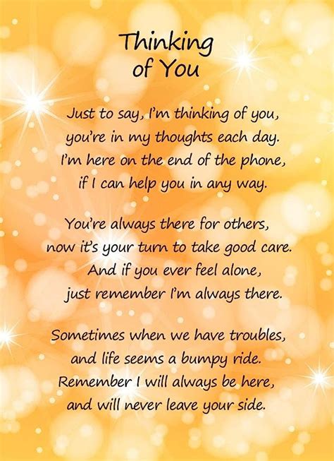 Thinking Of You Poem Verse Greeting Card Uk Stationery And Office Supplies
