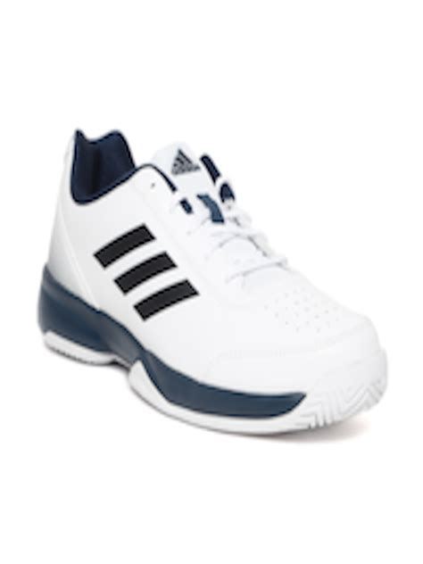 Buy Adidas Men White And Navy Racquettes Tennis Shoes Sports Shoes For