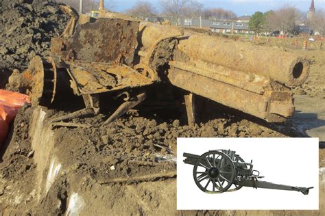 German Ww1 Cannon Unearthed In Canada 4000 Miles From The Western Front