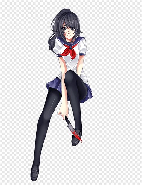 Yandere Simulator Anime Game Manga Girl Game Black Hair Png Pngegg