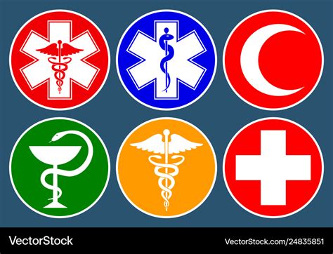 Set Medical International Symbols Decorated Vector Image