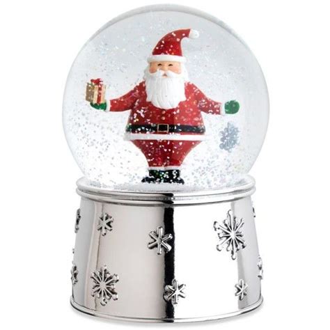 Reed Barton Clear Jolly Santa Musical Snowglobe Christmas Snow Globes