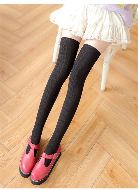 solid stockings sexy warm thigh high over knee long cotton best crossdress and tgirl store