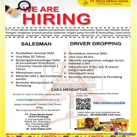 Info Lowongan Kerja DRIVER Terbaru 2021