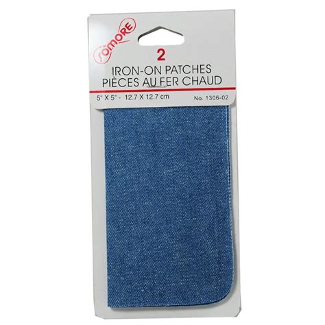 2 Iron On Patches Light Blue Denim Jean Repair 1306 02