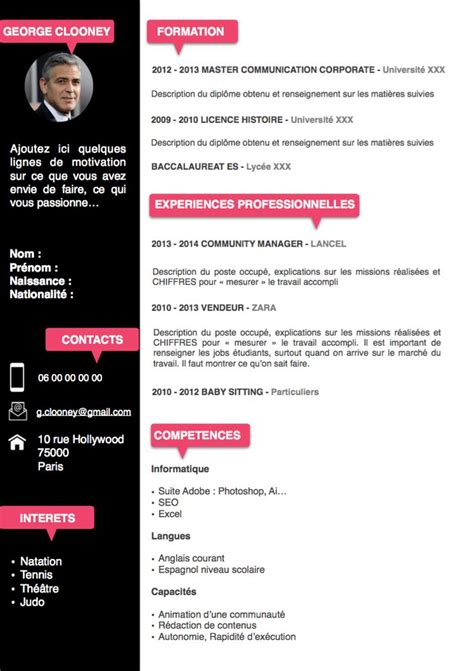 Exemples de CV étudiants gratuits  Exemple de cv étudiant, Cv étudiant