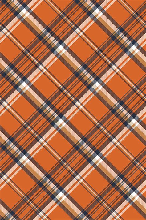 Orange Check Plaid Seamless Pattern Vector Illustration Autumn
