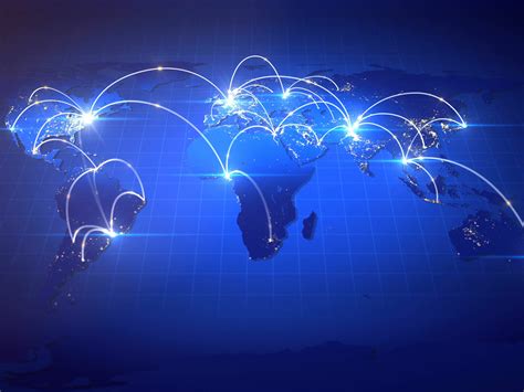 Growing Global Business Network Backgrounds Blue Business Templates