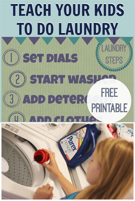 Teach Your Kids To Do Laundry With No Sorting Free Printable