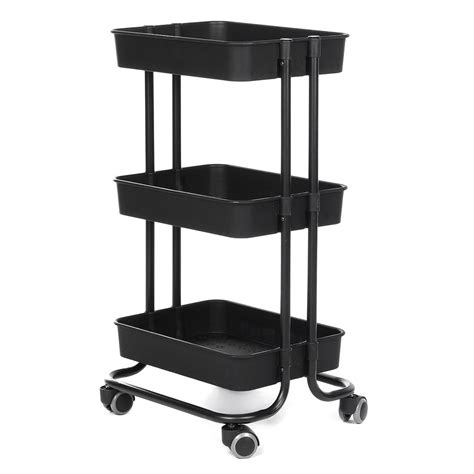3 Tier Rolling Cart Storage Cart With Wheels Household Multifunctional