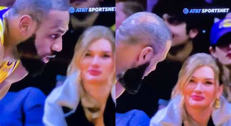 Courtside Blonde Caught Thirsting Over Lebron James On Live Tv