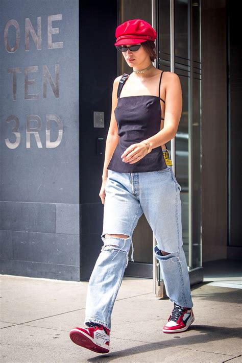 Walking for chanel and givenchy, and as the face of dior, bella hadid is a supermodel in the making. Bella Hadid in Ripped Jeans - NYC 09/07/2017
