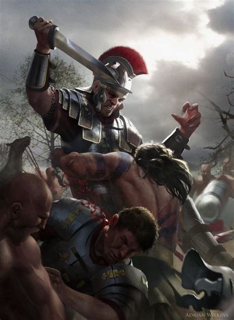 A Scene Of Romans Battling Barbarian Tribes A Scene Of Romans Battling