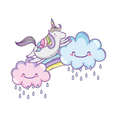 Premium Vector Cute Unicorn And Clouds