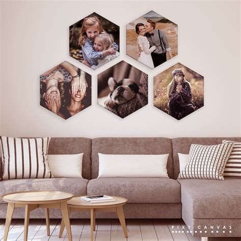 Your Photo On Honeycomb Canvas Custom Hexagon Wall Art Canvas Wall