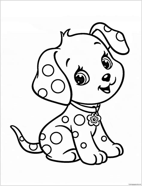 Printable coloring pages are fun and can help children develop important skills. Cute Puppy 5 Coloring Page | Puppy coloring pages, Dog coloring page, Strawberry shortcake ...