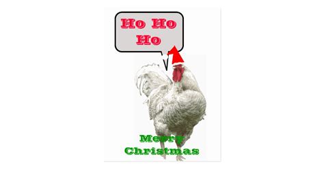 Ho Ho Ho Big Merry Christmas Rooster Postcard Zazzle