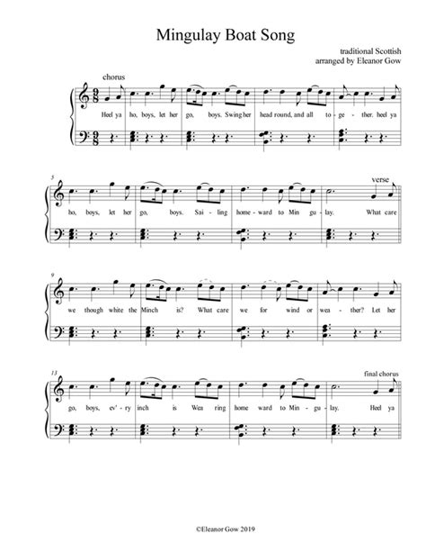 Mingulay Boat Song ELEANOR GOW SCOTTISH AND OTHER SONGS EASY ARRANGEMENTS FREE SHEET MUSIC