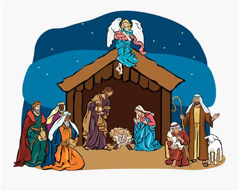 Nativity Scene Clipart Cartoon Free Transparent