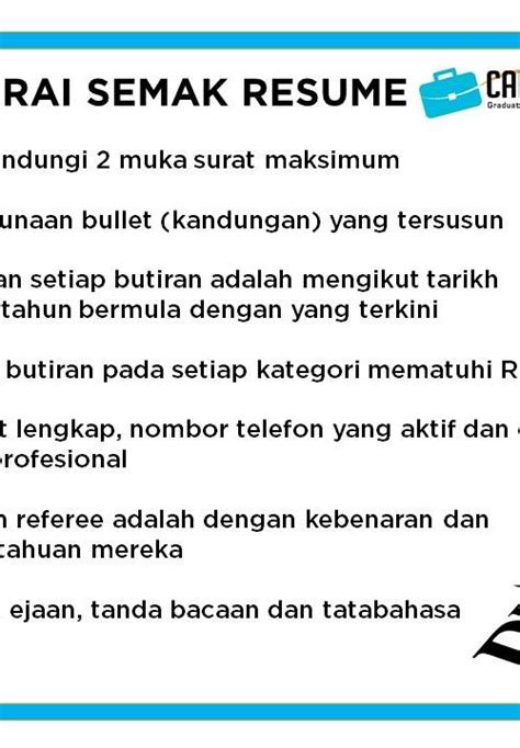 Di dalam dunia pendidikan, istilah resume sudah tidak lagi asing didengar. 7 Perkara Yang Ada Dalam Senarai Semak Resume Ini Bakal ...