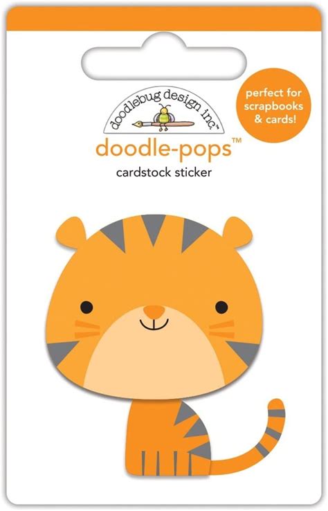 Doodlebug Doodle Pops 3d Stickers At The Zoo Tommy Tiger