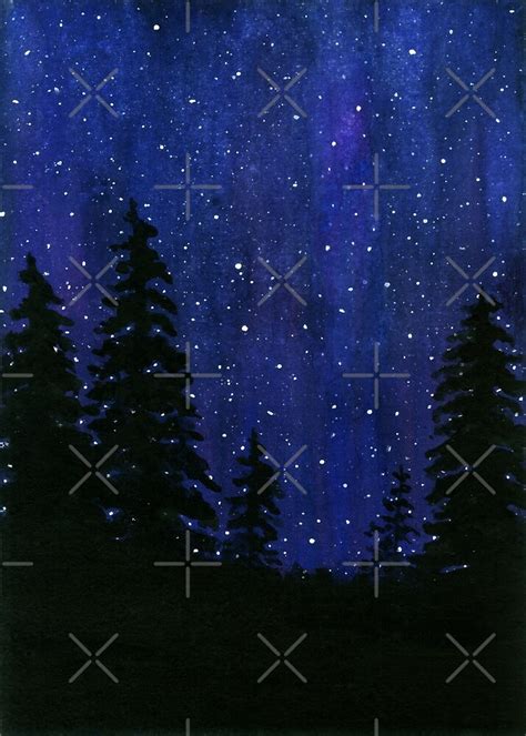 Twinkle Twinkle Starry Sky Watercolor Painting By Itayaart Redbubble