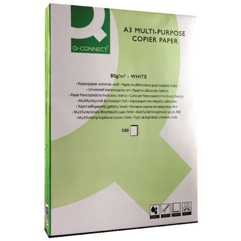 Q Connect Premium Copierlaser A3 Paper 80gsm White Ream Kf01425 Pack