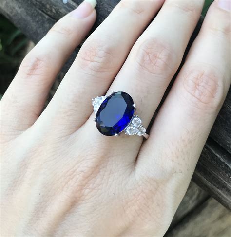 Sapphire Ring Sapphire Engagement Ring Deep Royal Blue Sapphire Ring Promise Ring Anniversary