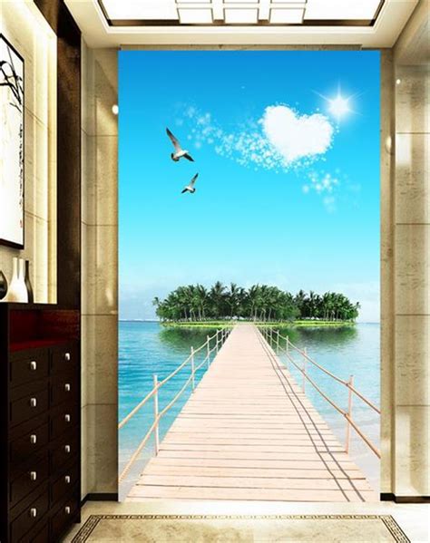 3d Room Wallpaper Custom Photo Mural Non Woven Wall Sticker Sea View