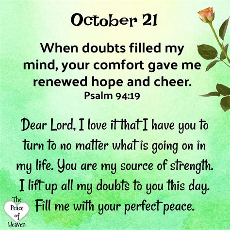 October 21 The Peace Of Heaven