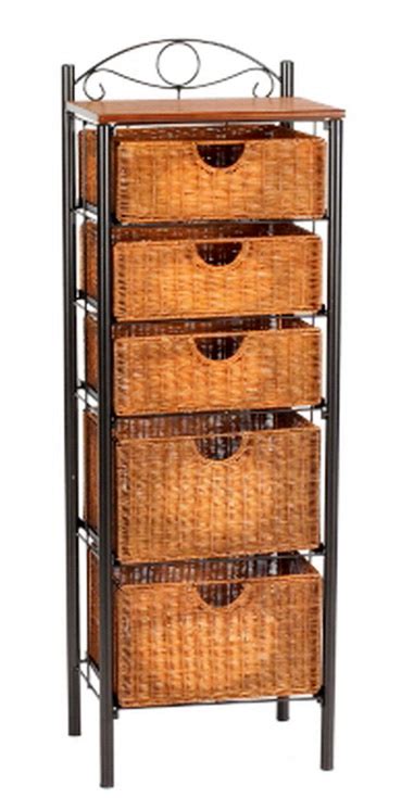 Huge sale on black wicker storage now on. New Beautiful 5 Basket Drawers Wicker Storage Unit Black ...