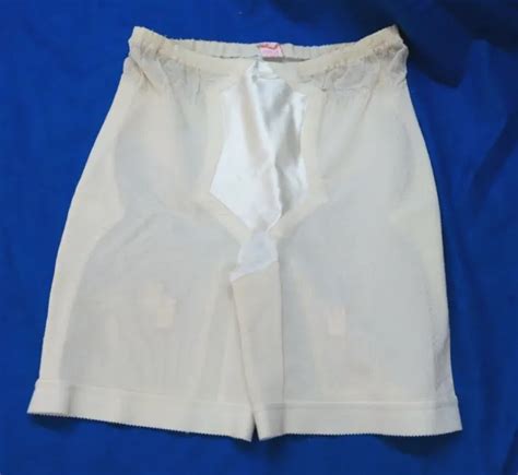 Vintage Sears Long Leg Closed Panty Girdle 24957 Ivory Shapewear Garter