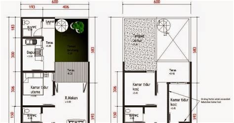 Desain Rumah Lantai Luas Tanah Meter Populer Denah Rumah