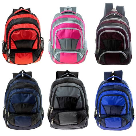 24 Wholesale 155 Padded Backpack In 6 Assorted Colors At
