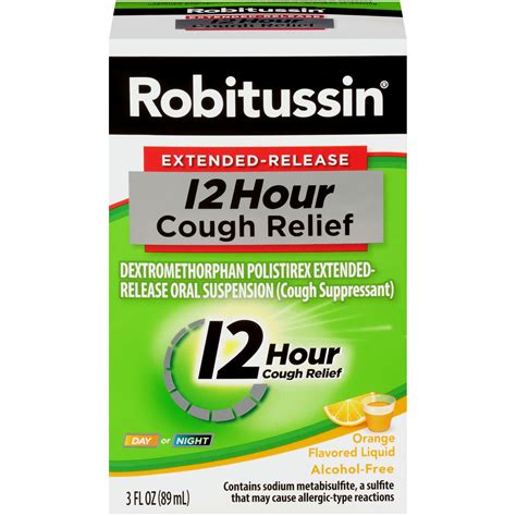 Robitussin Adult 12 Hour Cough Relief Orange Flavor 3 Oz