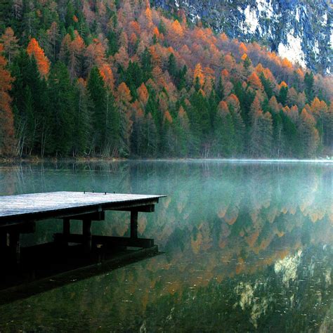 Autumn Lake Dock Ipad Air Wallpapers Free Download