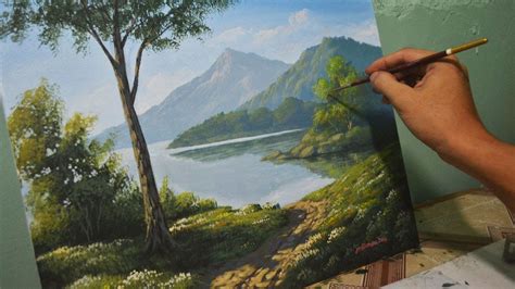 Acrylic Landscape Painting Lesson Morning In Lake By Jmlisondra
