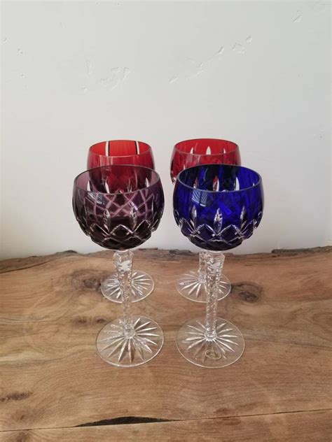 Vintage 1980s Ajka Hungarian Crystal Wine Glasses Etsy