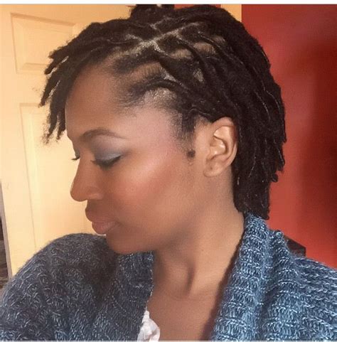 African braids on each side form a thick crown starting from the front and ending in an elaborately. Short locs | Natural hair styles, Locs hairstyles, Short ...