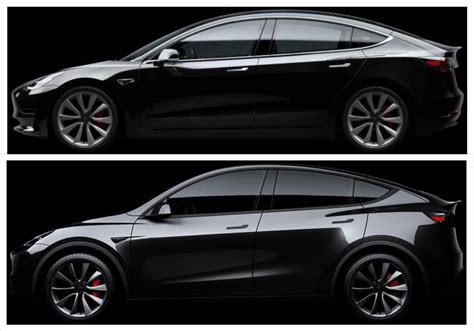 Tesla Model Y And Model 3 Visual Comparison Side By Side Morphing More