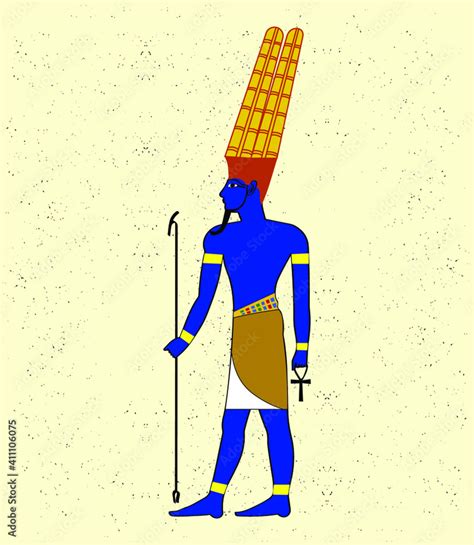 Drawing Of The Ancient Egyptian God Osiris Stock Vector Adobe Stock