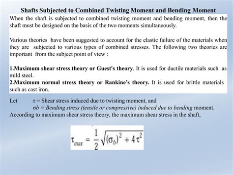 5 Shaft Shafts Subjected To Combined Twisting Moment And Bending Moment