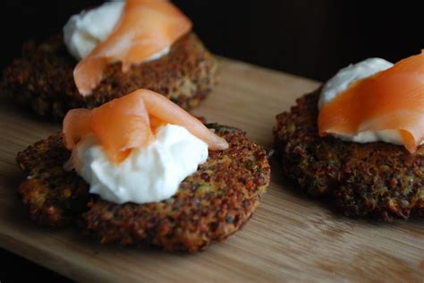 Asparagus And Goat Cheese Quinoa Patties With Smoked Salmon And Lemon